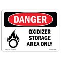 Signmission Safety Sign, OSHA Danger, 7" Height, Oxidizer Storage Area Only, Landscape OS-DS-D-710-L-2047